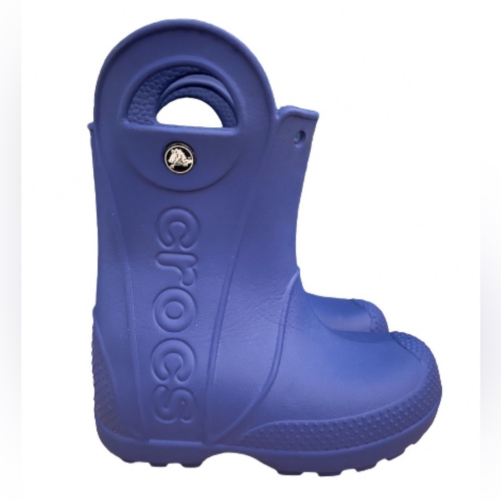 Crocs Handle it Pull On Rain Boots Cerulean Blue Kids Size C8